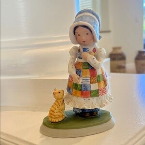 VTG Holly Hobbie with Patchwork Apron and Cat